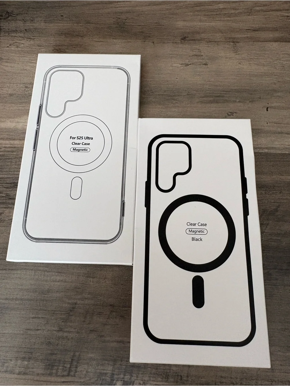 Clear Magnetic Phone Case for S25 Ultra - Black and clear